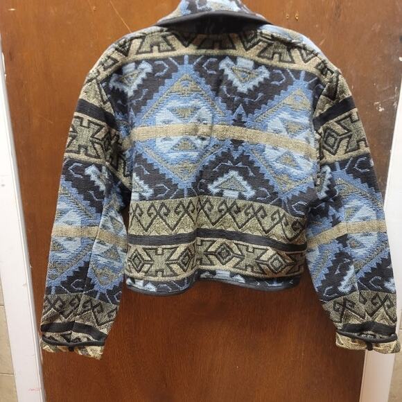 Flashback Tribal Ethnic pattern MEDIUM tapestry 100% Cotton jacket Blazer bolero - Picture 2 of 4